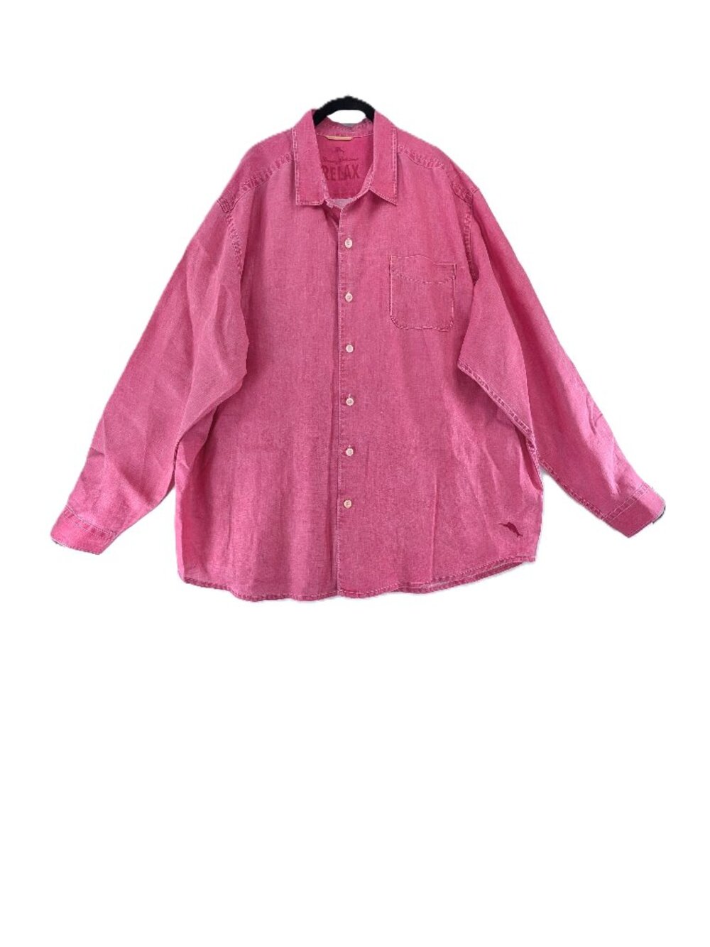 Tommy Bahama Relax Shirt Mens Sz XL Pink 100% Linen Button Beach Wedding Resort